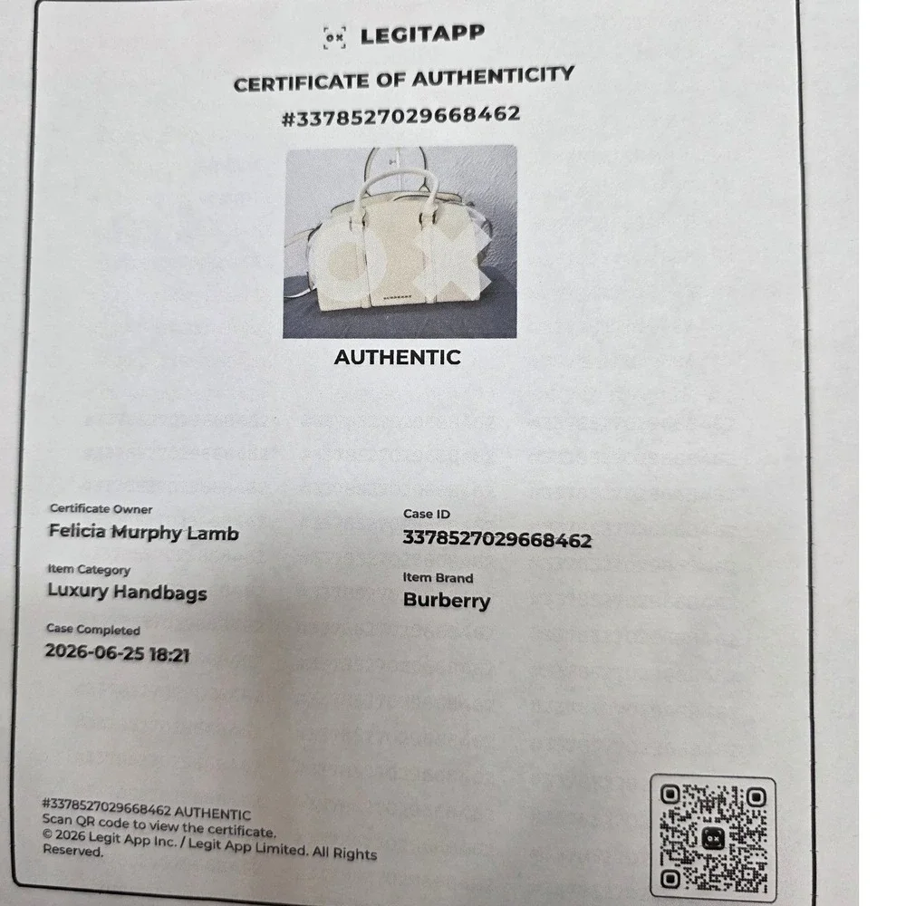 Burberry Chatton Ivory Leather Drawstring Tote Satchel Bag Wt‎ Gold Hardware COA